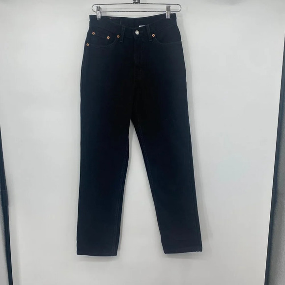 Levi's 512 Vintage‎ 99’ Slim Fit Straight Leg Jeans Womens Sz 7 M 25 Black Denim - Picture 2 of 11